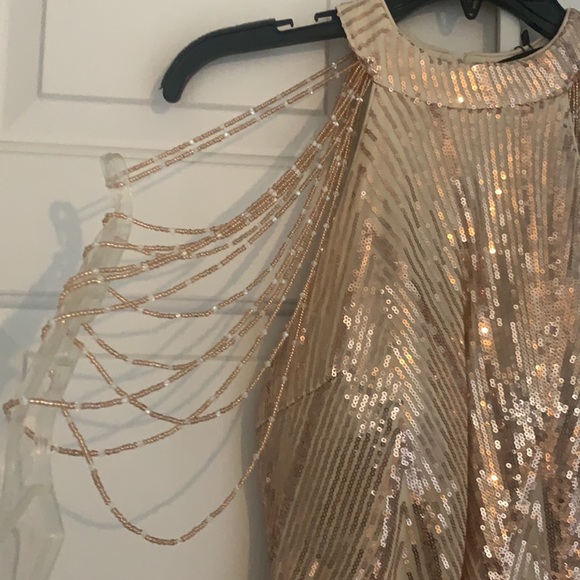 NWT HOMECOMING/ PROM/ DRESS sequins rose gold/ pink formal gown - Picture 6 of 8